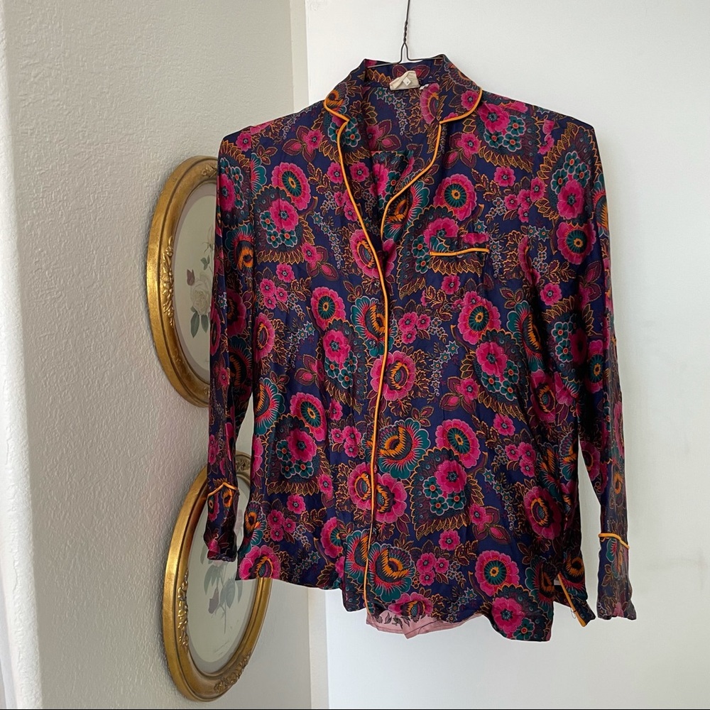 Floreat Silk PJ Top & Pants Set